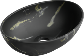 Mexen Elza lavabo sobre encimera 40 x 33 cm, piedra negra - 21014084