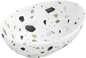 Mexen Elza Aufsatzwaschbecken 40 x 33 cm, weißer Terrazzo-Stein - 21014083