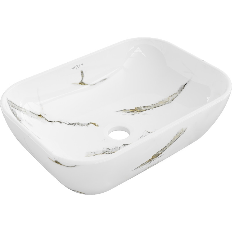 Mexen Rita lauapealne valamu 45 x 32 cm, valge kivi - 21084581