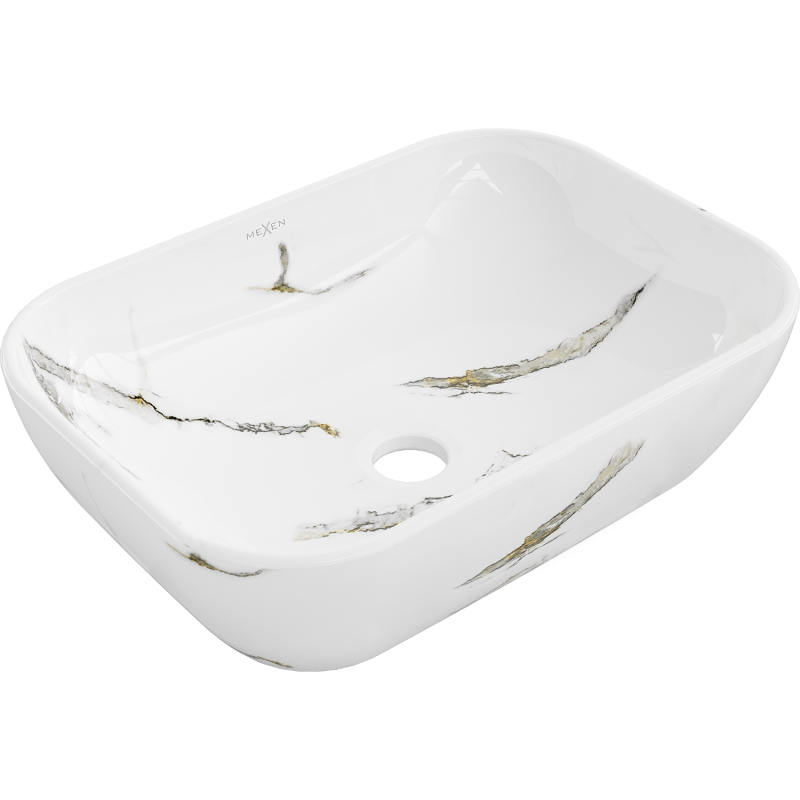 Mexen Rita lavabo da appoggio 45 x 32 cm, pietra bianca - 21084581