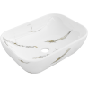 Mexen Rita lavabo da appoggio 45 x 32 cm, pietra bianca - 21084581