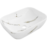 Mexen Rita lavabo sobre encimera 45 x 32 cm, piedra blanca - 21084581