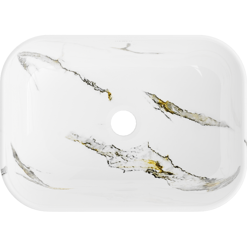 Mexen Rita lavabo da appoggio 45 x 32 cm, pietra bianca - 21084581