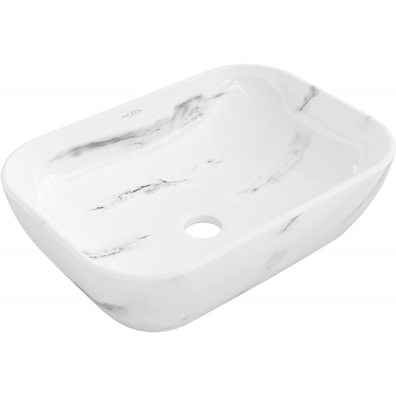 Mexen Rita countertop washbasin 45 x 32 cm, white stone - 21084582