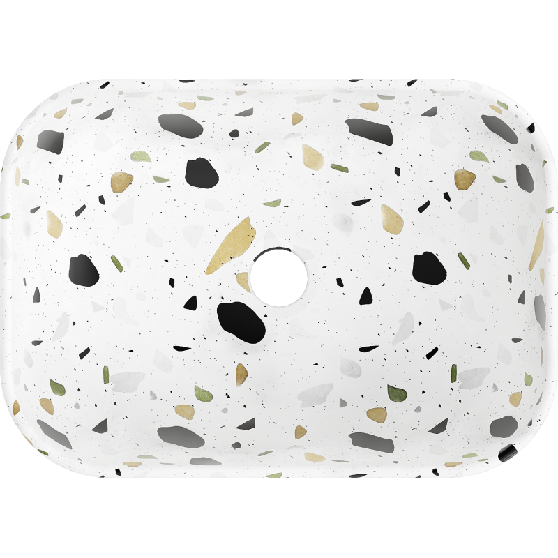 Mexen Rita opbouw waskom 45 x 32 cm, wit terrazzo steen - 21084587