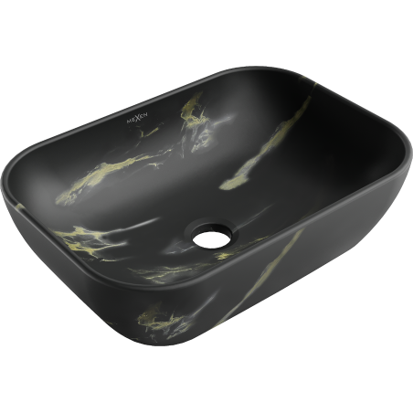 Mexen Rita lavabo da appoggio 45 x 32 cm, pietra nera - 21084588