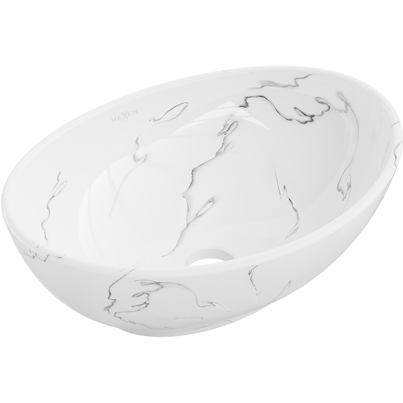 Mexen Elza countertop sink 40 x 33 cm, white stone - 21014081