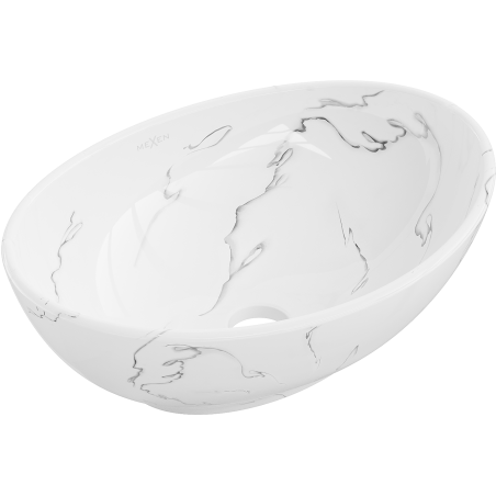 Mexen Elza opzetwastafel 40 x 33 cm, witte steen - 21014081