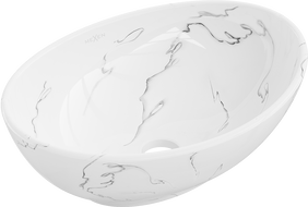 Mexen Elza lavabo da appoggio 40 x 33 cm, pietra bianca - 21014081