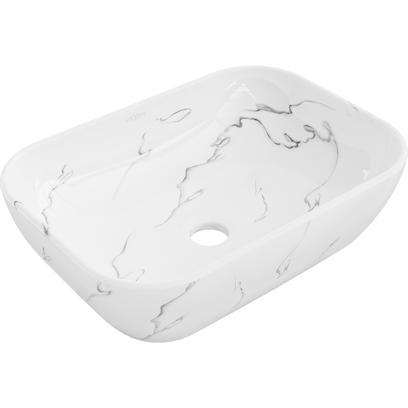 Mexen Rita Aufsatzwaschbecken 45 x 32 cm, weißer Stein - 21084583