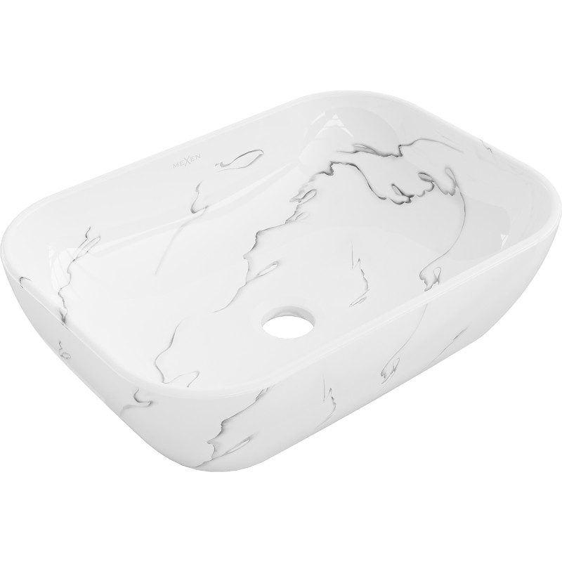 Mexen Rita lauanõudega valamud 45 x 32 cm, valge kivi - 21084583