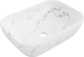 Mexen Rita lavabo da appoggio 45 x 32 cm, pietra bianca - 21084583