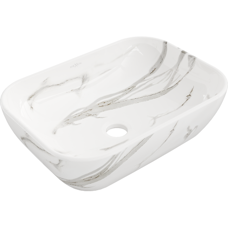 Mexen Rita Aufsatzwaschbecken 45 x 32 cm, weißer Stein - 21084584