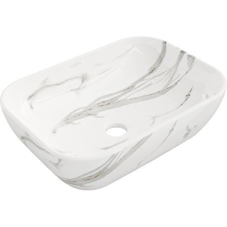 Mexen Rita lavabo sobre encimera 45 x 32 cm, piedra blanca - 21084584