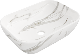 Mexen Rita countertop washbasin 45 x 32 cm, white stone - 21084584