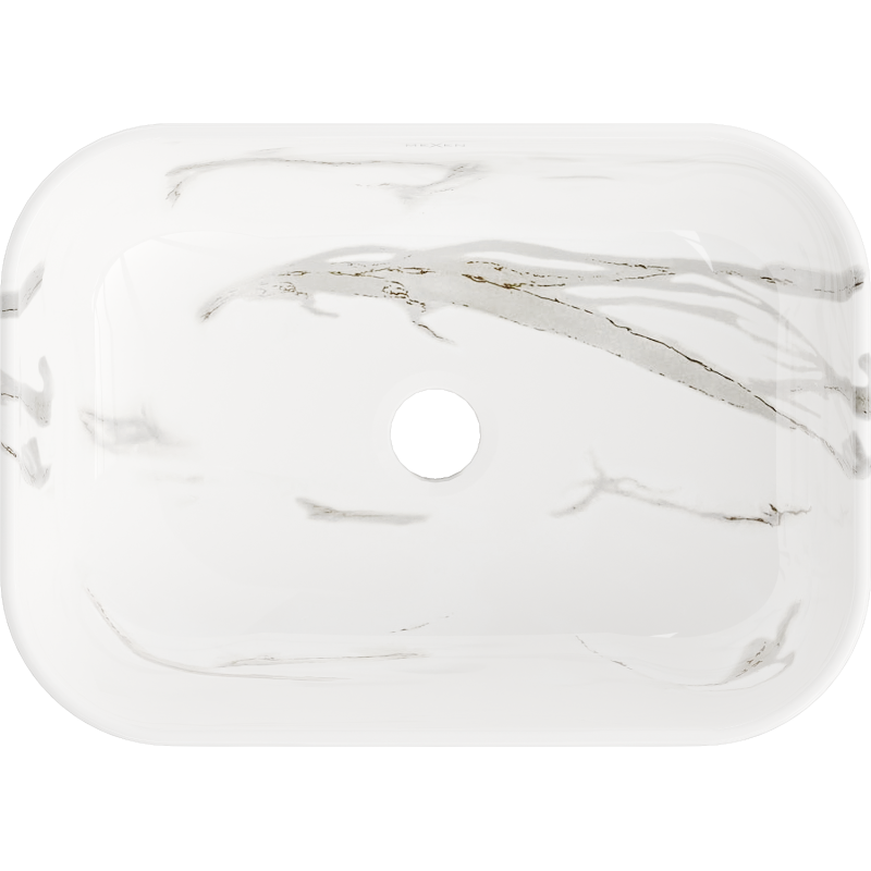 Mexen Rita lavabo sobre encimera 45 x 32 cm, piedra blanca - 21084584