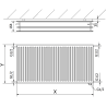 Mexen CVH30 Radiateur hygiénique à plaques 400 x 1200 mm, raccordement par le bas, 1315 W, blanc - W630H-040-120-00