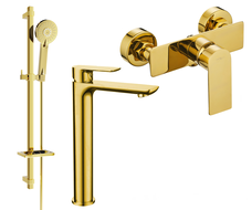 Mexen Alfa DQ40 shower set, gold - 745714DQ40-50