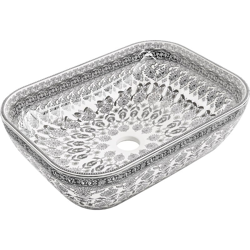 Mexen Rita bänkskiva handfat 45 x 32 cm, vit/svart mönster - 21084586