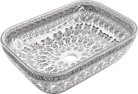 Mexen Rita umivaonik na pultu 45 x 32 cm, bijeli/crni uzorak - 21084586