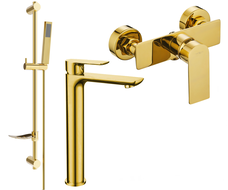 Mexen Alfa DF02 doucheset, goud - 745714DF02-50