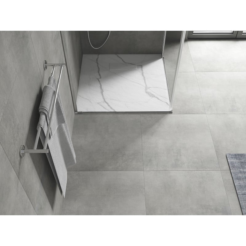 Mexen Hugo square shower tray SMC 80 x 80 cm, white stone - 42158080