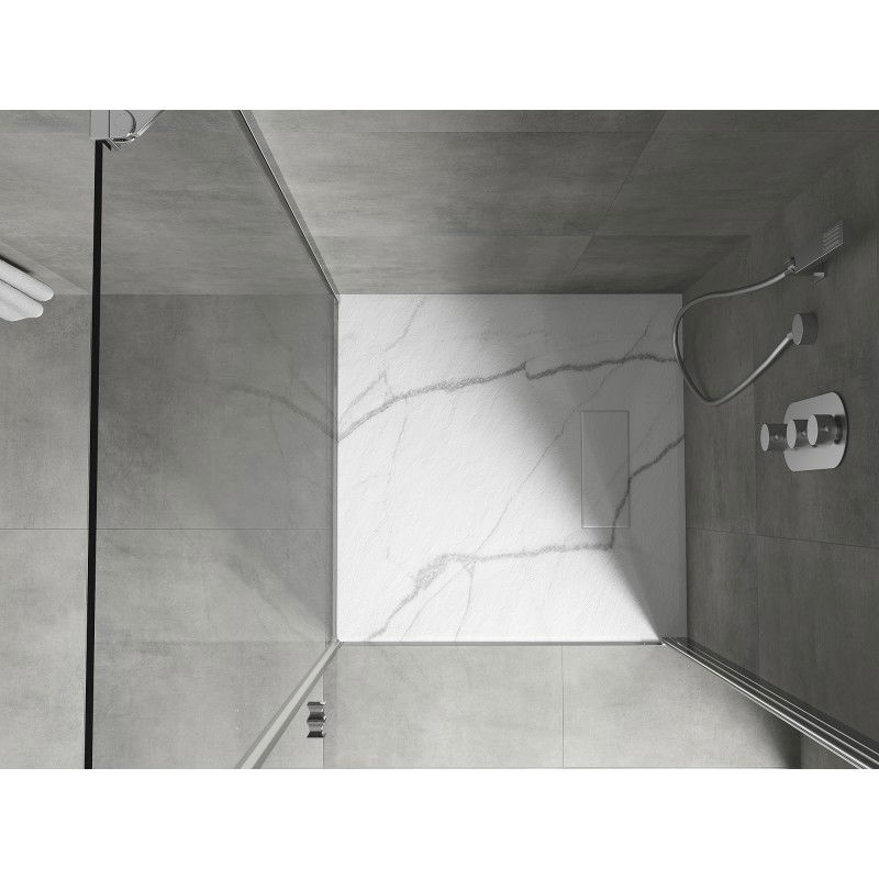 Mexen Hugo base de duche quadrada SMC 90 x 90 cm, pedra branca - 42159090