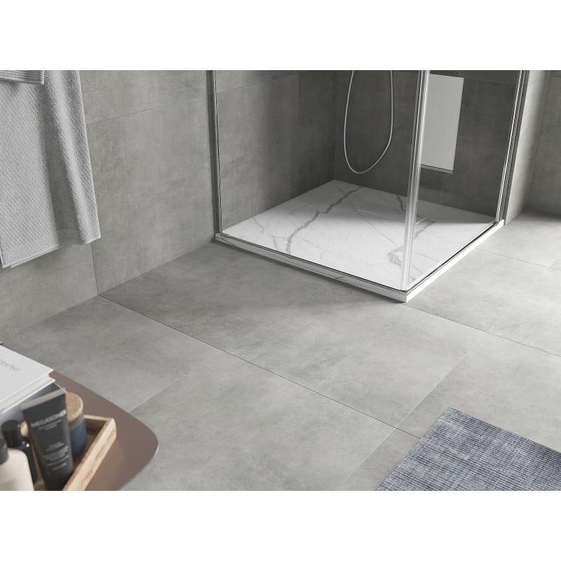 Mexen Hugo plato de ducha cuadrado SMC 90 x 90 cm, piedra blanca - 42159090
