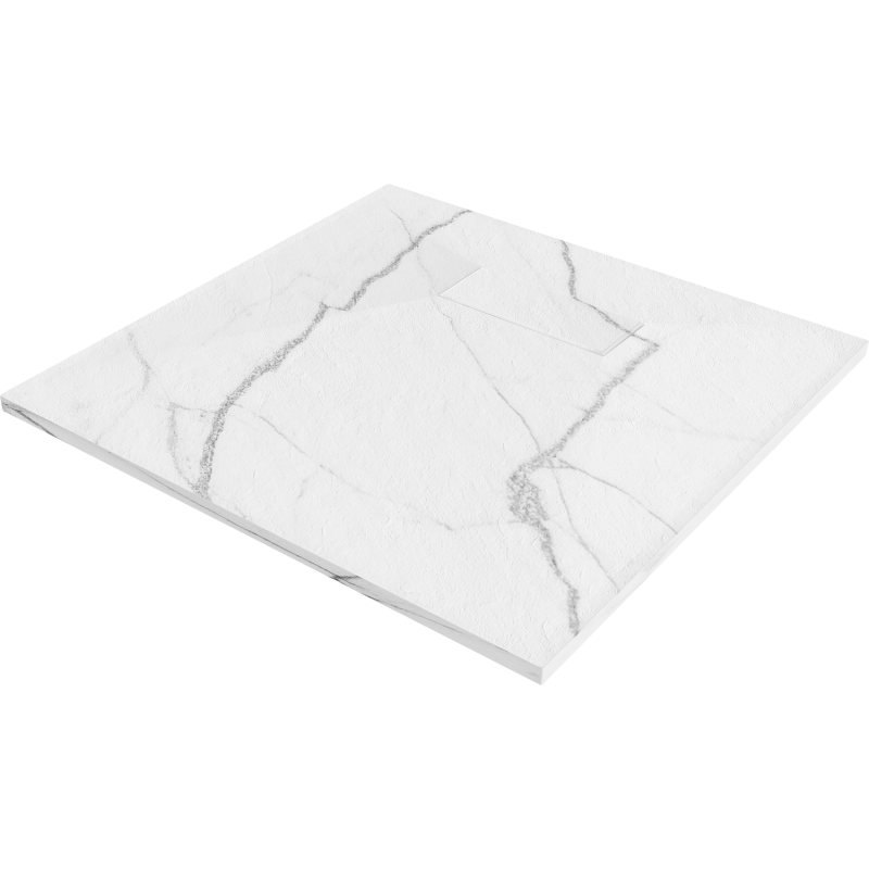 Mexen Hugo vierkante douchebak SMC 90 x 90 cm, witte steen - 42159090