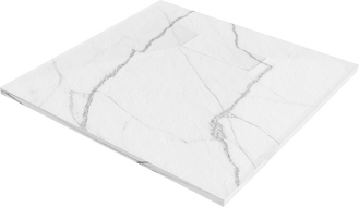 Mexen Hugo vierkante douchebak SMC 90 x 90 cm, witte steen - 42159090