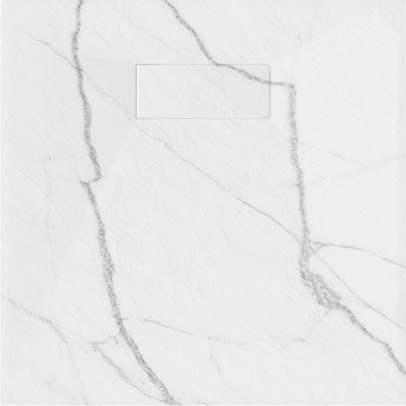 Mexen Hugo brodzik kwadratowy SMC 90 x 90 cm, biały kamień - 42159090