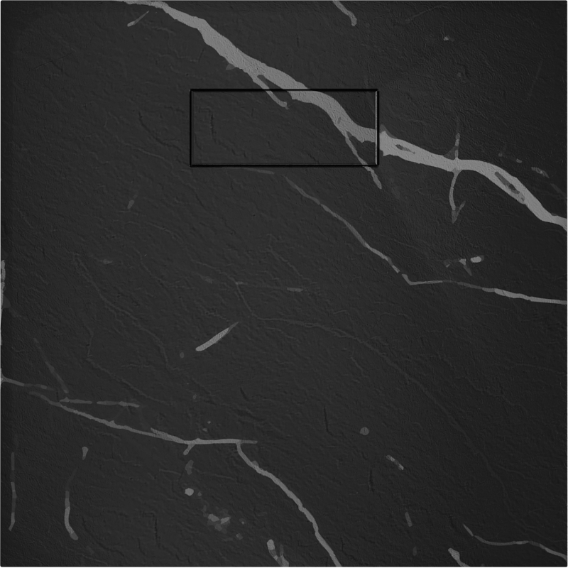 Mexen Hugo SMC vierkante douchebak 90 x 90 cm, zwarte steen - 42759090