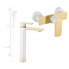 Mexen Alfa DF62 doucheset, wit/goud - 745714DF62-25