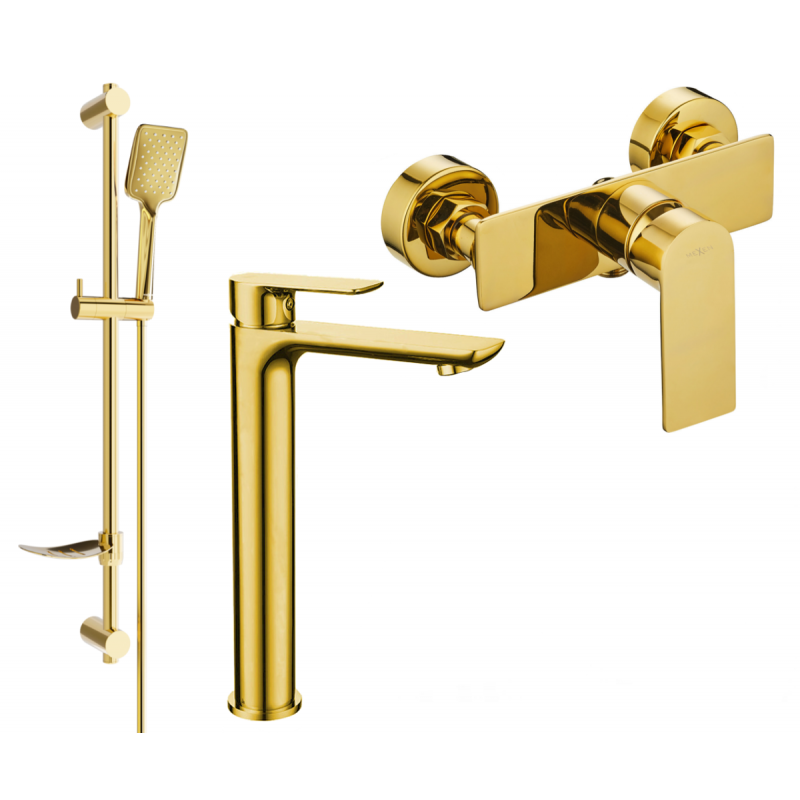 Mexen Alfa DF62 duschset, guld - 745714DF62-50