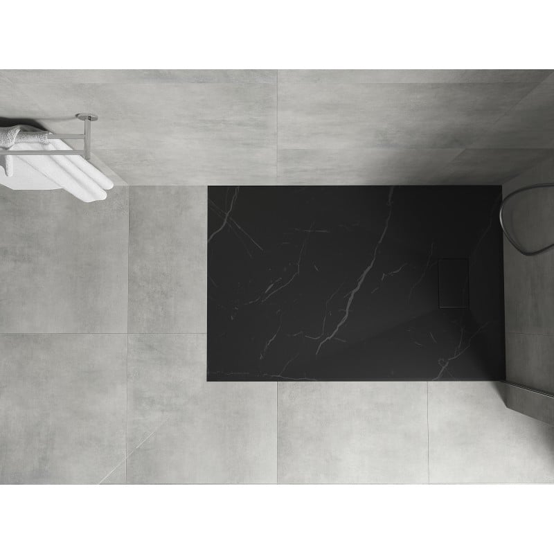 Mexen Hugo rectangular shower tray SMC 100 x 80 cm, black stone - 42758010