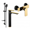 Mexen Alfa DF62 shower set, black/gold - 745714DF62-75