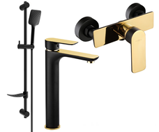 Mexen Alfa DF62 set doccia, nero/oro - 745714DF62-75