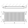 Mexen CH20 Hygiene Heizkörperplatte 400 x 800 mm, seitliche Anschlüsse, 636 W, weiß - W420H-040-080-00