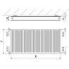 Mexen CH20 Hygiene Plattenheizkörper 400 x 1400 mm, seitliche Anschlüsse, 1113 W, weiß - W420H-040-140-00