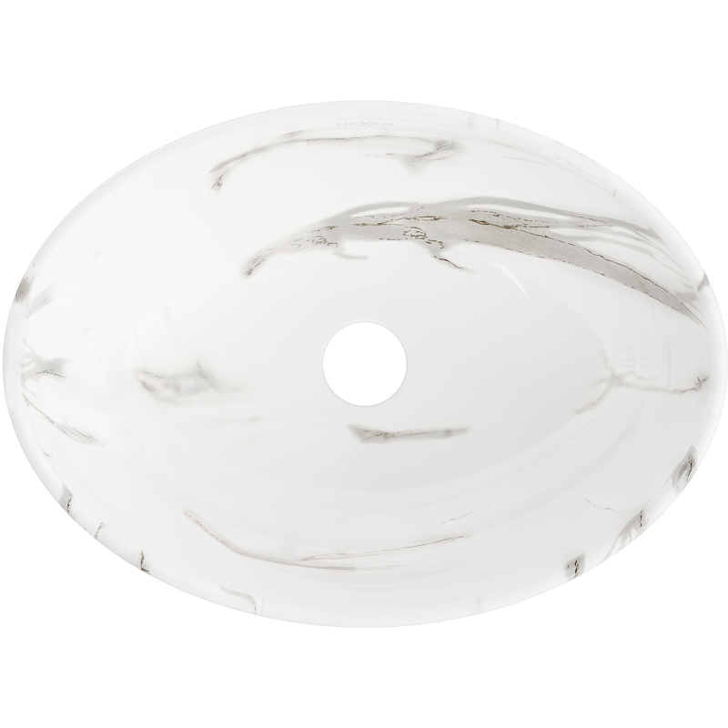 Mexen Elza lavabo da appoggio 40 x 33 cm, pietra bianca - 21014082