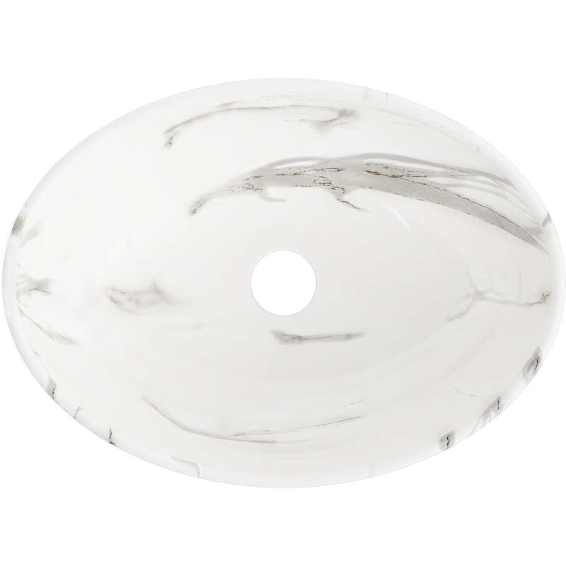 Mexen Elza lavatório de bancada 40 x 33 cm, pedra branca - 21014082