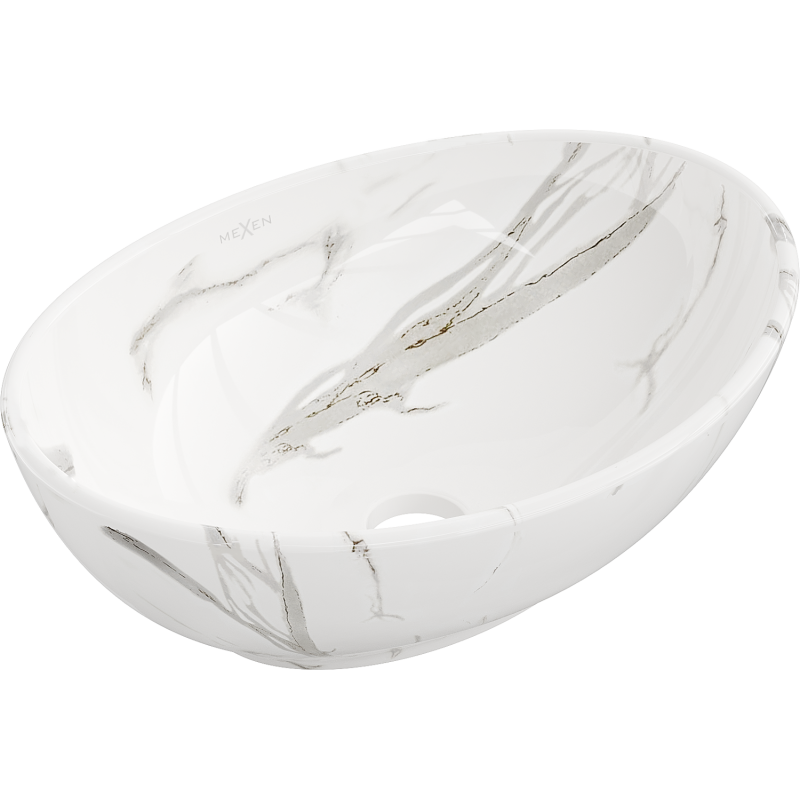 Mexen Elza tason päällä pesuallas 40 x 33 cm, valkoinen kivi - 21014082