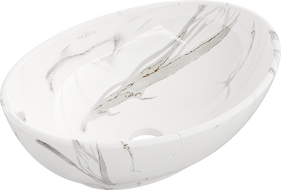 Mexen Elza lavabo da appoggio 40 x 33 cm, pietra bianca - 21014082