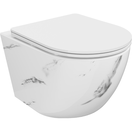 Mexen Lena Rimless wc pot met softclose dunne zitting, duroplast, witte steen - 30224092