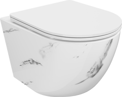 Mexen Lena WC-Schüssel Rimless mit Softclose-Slim-Sitz, Duroplast, Weiß Stein - 30224092