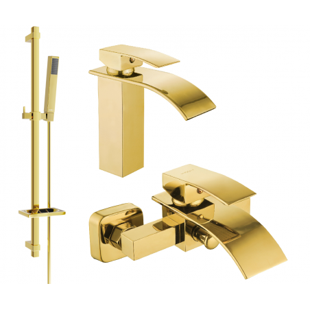 Mexen Aries DQ77 ensemble de bain, doré - 744803DQ77-50