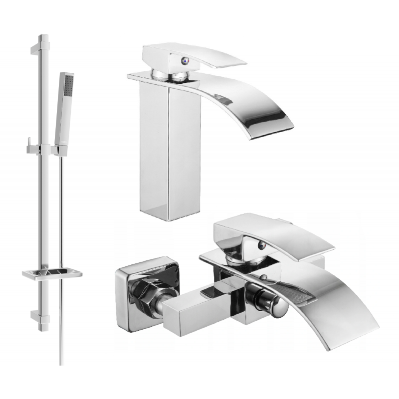 Mexen Aries DQ77 conjunto de baño, cromo - 744803DQ77-00