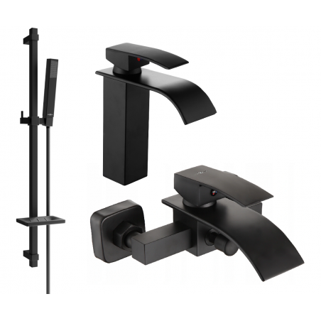 Mexen Aries DQ77 ensemble de bain, noir - 744803DQ77-70