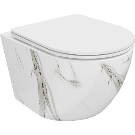 Mexen Lena WC-Schüssel Rimless mit Soft-Close Slim Sitz, Duroplast, weißer Stein - 30224094