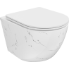 Mexen Lena wc-kom met Rimless zonder rand met slank, langzaam sluitende duroplast zitting, witte steen - 30224093